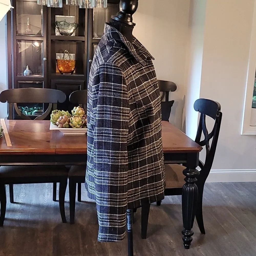 Style & Co Collection Black Checkered Jacket - Picture 2 of 7